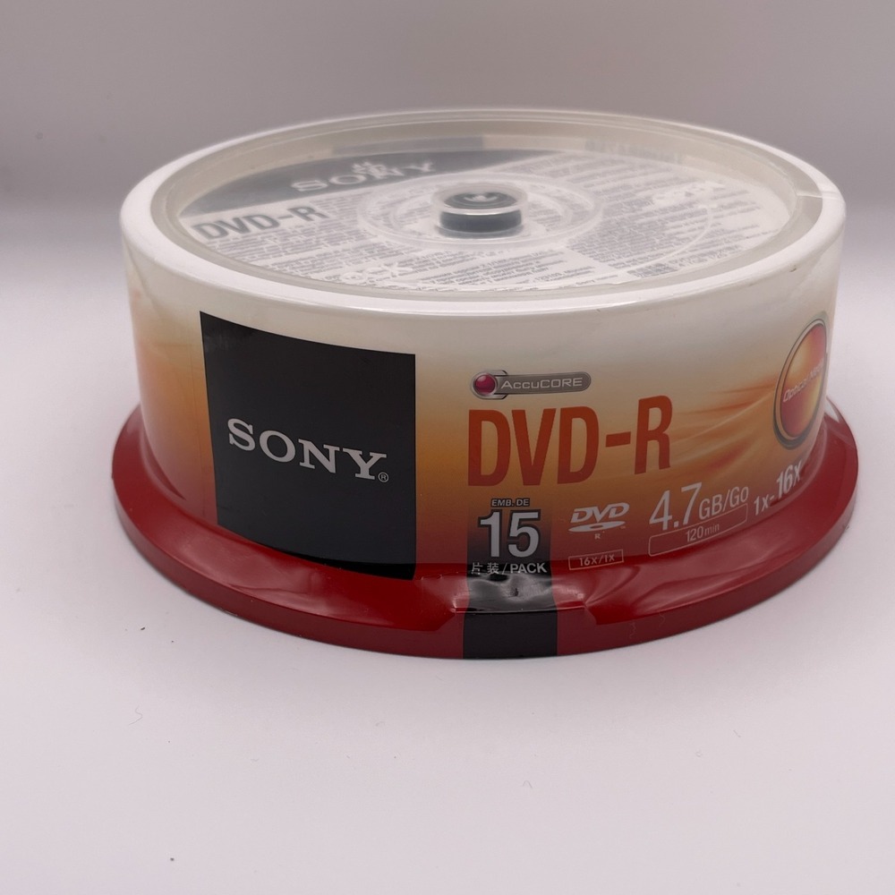Sony DVD R 16X NEW Blank 15 Count 4.7 GB